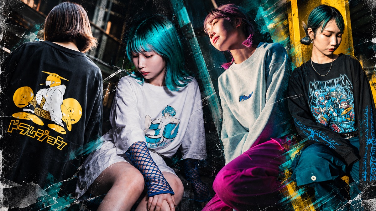 ドラムジョシのグラフィックTシャツのスタイリング