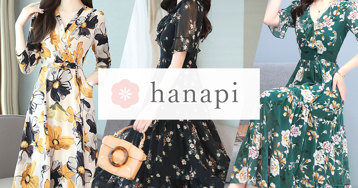 長袖シフォン花柄ロングワンピース | hanapi（はなぴ）