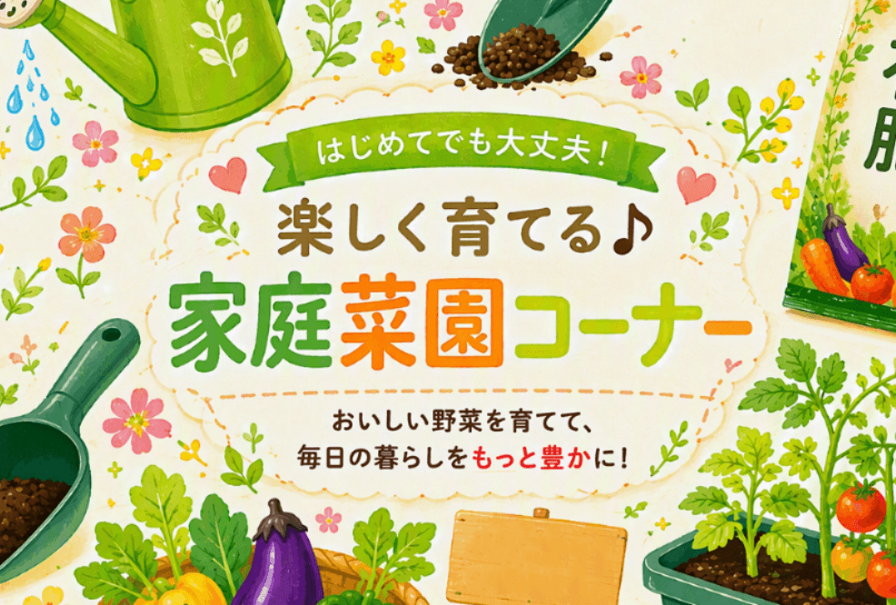 楽しく育てる♪家庭菜園コーナーはこちらから