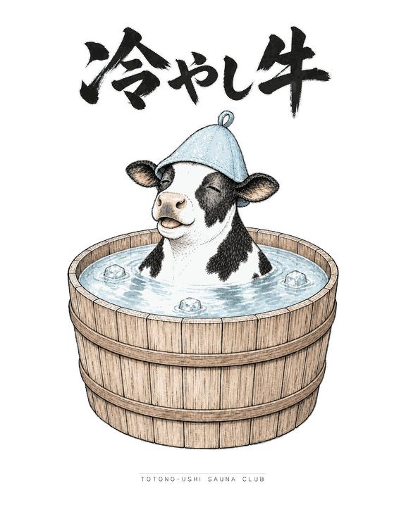 冷やし牛のTシャツの絵柄