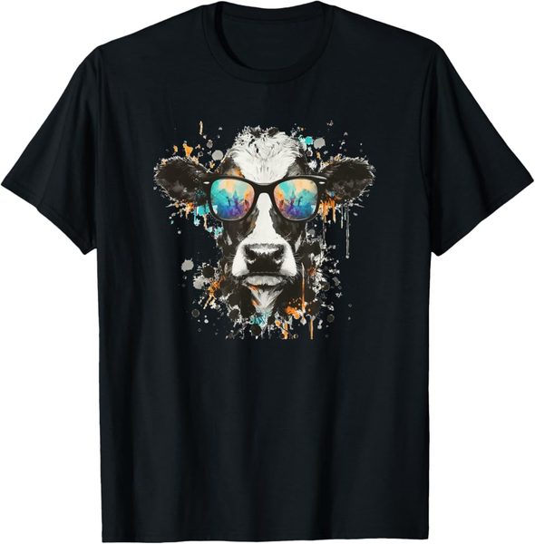 スプラッシュ！サングラスのホルスタインのTシャツ