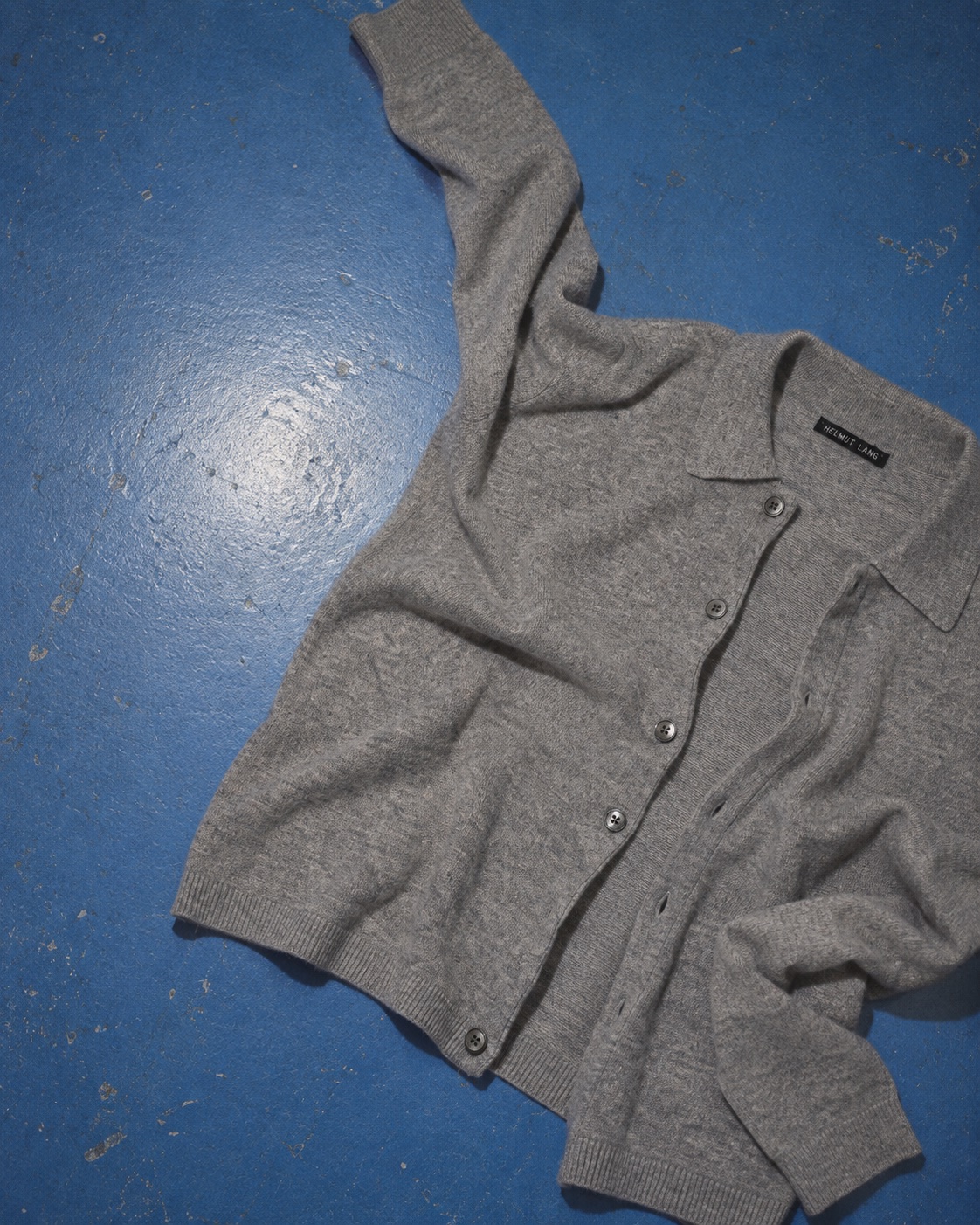 HELMUT LANG. Grey on blue.