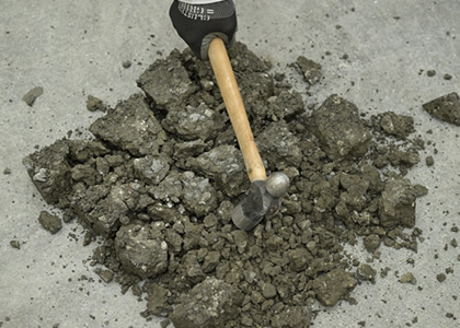 固結後の解砕処理が容易