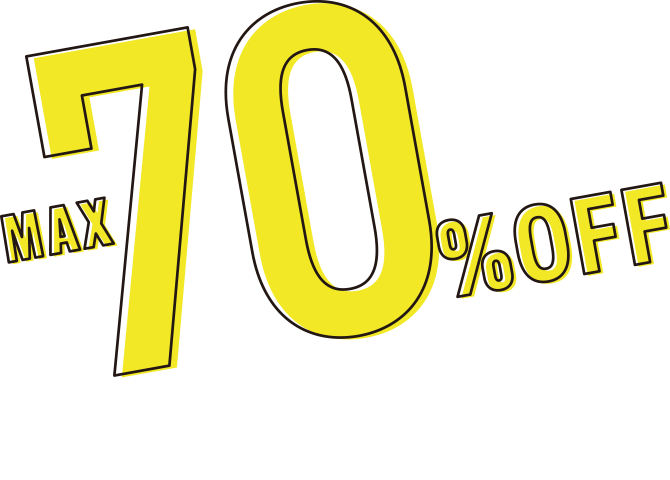 MAX 70％OFF!