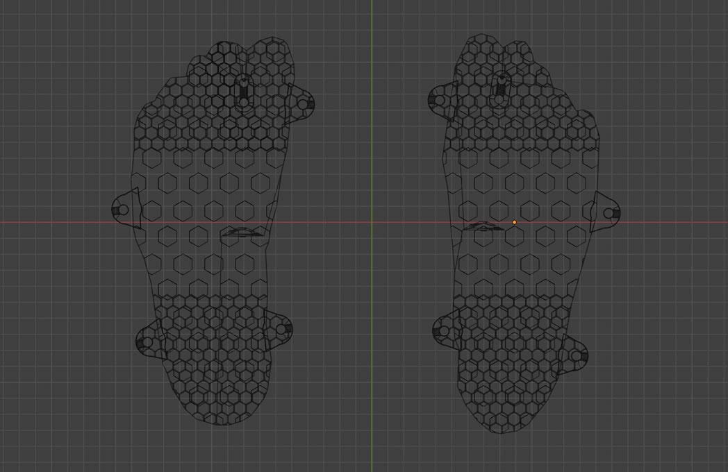 足形データを保存したBlenderの画面