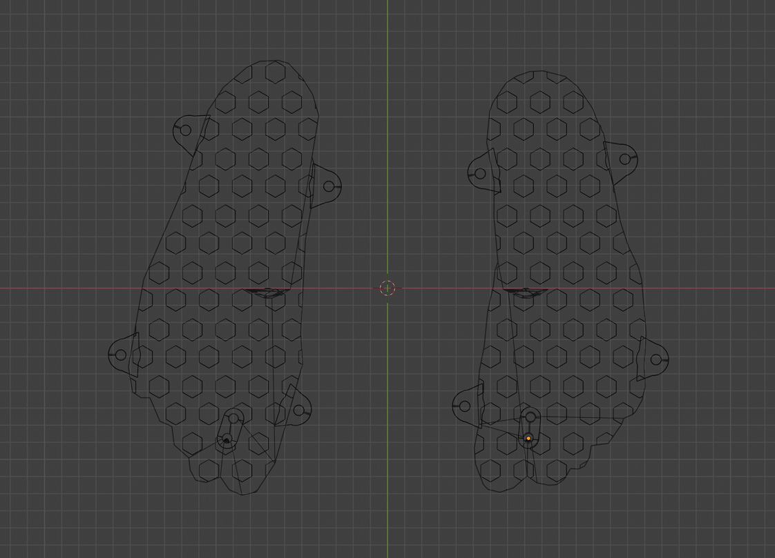 足形データを保存したBlenderの画面