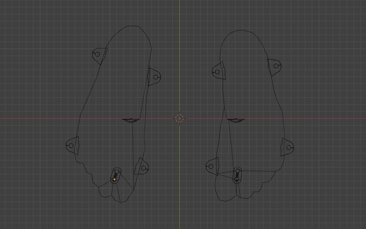 足形データを保存したBlenderの画面