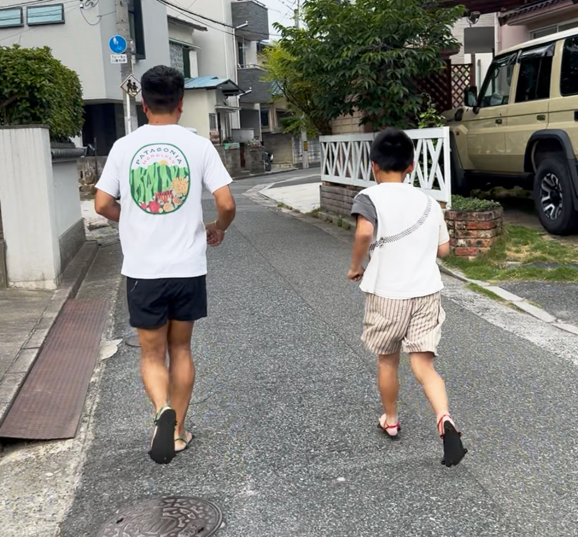 朝の息子とのラン
